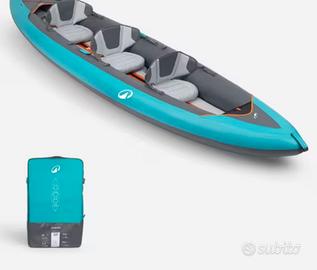 Canoa-kayak gonfiabile 3 posti