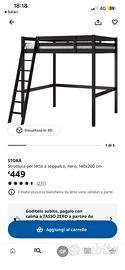 Letto a soppalco ikea modello stora