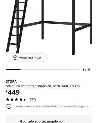 Letto a soppalco ikea modello stora
