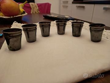 6 bicchieri timbales in argento francese