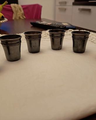 6 bicchieri timbales in argento francese