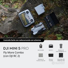 DJI Mini 5 Pro Fly More Combo RC 2 NUOVO Garanzia