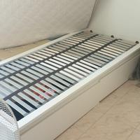 Letto una piazza con 2 cassetti contenitori