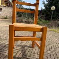 Sedie in legno massello 6 pezzi stile rustico