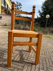 Sedie in legno massello 6 pezzi stile rustico