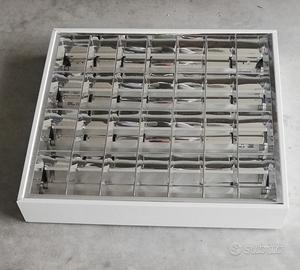 3 Plafoniere Disano bianca cm.60 x 60 con 4 neon