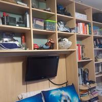 libreria + letto una piazza e mezza +  materasso