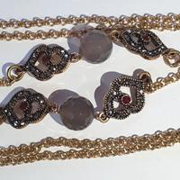 Collana antica strass e pietre amaranto Rosa Pepe
