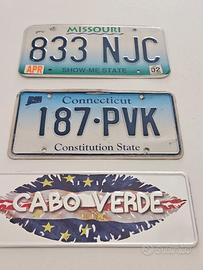 Targhe auto: Missouri, Connecticut, Capo Verde cd