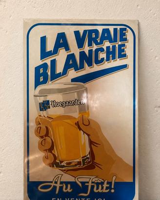 Targa pubblicitaria Hoegaarden in metallo