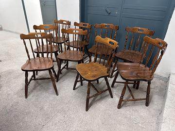 Sedie in legno (9 pezzi)