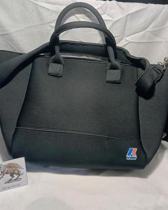 Borsa K-way a spalla in nylon colore nero