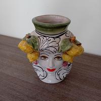 Vaso in ceramica testa di moro