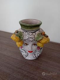 Vaso in ceramica testa di moro