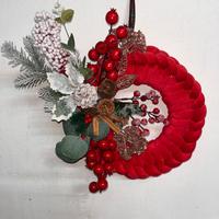 Ghirlanda Natalizia Rossa in Velluto con bacche