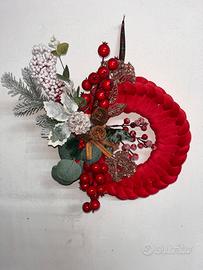 Ghirlanda Natalizia Rossa in Velluto con bacche