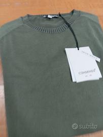 Maglia in cotone manica lunga verde tg S