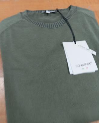 Maglia in cotone manica lunga verde tg S
