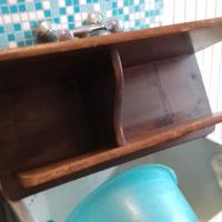 mensola sospesa in legno porta tv