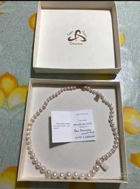 Collana con 61 perle fresh water/chiusura oro NUOV