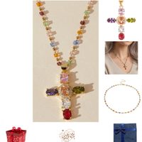 Collana Rosario con ciondolo Croce zirconia