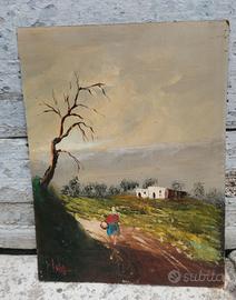 Dipinto olio su tavola senza cornice 