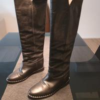 Stivale donna vera pelle nero  n.36 " Via Roma 15"