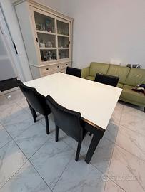 TAVOLO MODERNO E SEDIE ECOPELLE