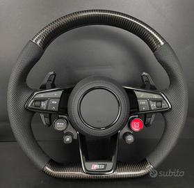 Volante in pelle e fibra di carbonio