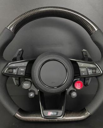Volante in pelle e fibra di carbonio