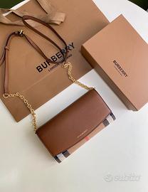 Burberry Hannah Wallet On Chain Vintage Check