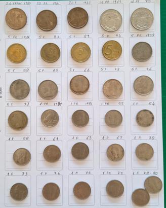 Lotto 31 Monete Belgio (Franchi Vari Anni) 1939-94