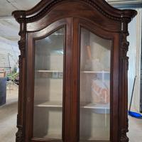 vetrina,   mobile antico in legno massello