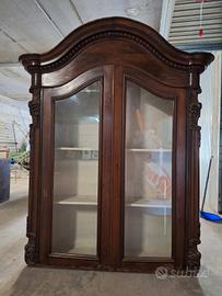 vetrina,   mobile antico in legno massello