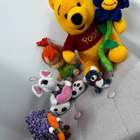 Lotto di 6 peluche vari