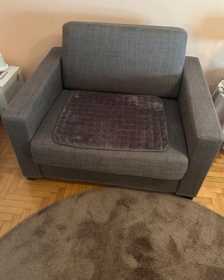 Poltrona Letto Singola Grigia come nuova