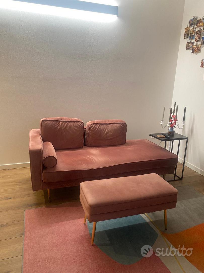 Beliani Chaise Longue In Velluto Imbottito Rosa – Schienale E Poggiapiedi Regolabili – Elegante E Moderna - 3