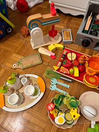 accessori cucina gioco legno feltro metallo