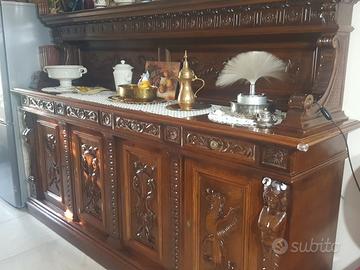 CAMERA DA PRANZO ANNI 70 INTAGLIATA A MANO