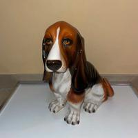 CANE BASSET HOUND IN CERAMICA BASSANO