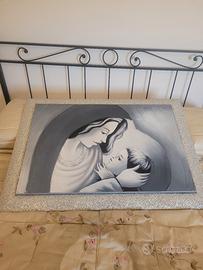 Quadro tela con cornice Madonna 