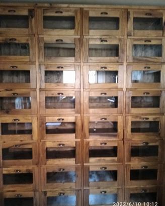 credenza cassettiera in rovere vecchio recuperato