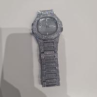 Orologio diamantato uomo/donna a carica in metallo