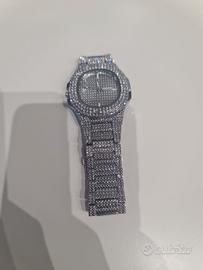 Orologio diamantato uomo/donna a carica in metallo