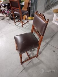 Sedie in legno Luigi XIV con seduta rivestita