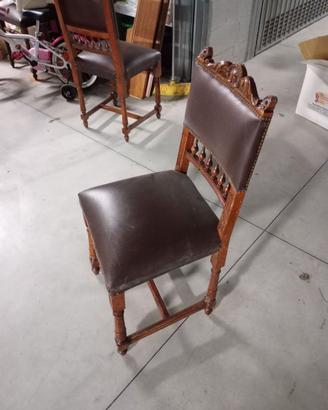 Sedie in legno Luigi XIV con seduta rivestita