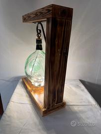 Lampada artigianale Vecchia Romagna Legno Lavorato