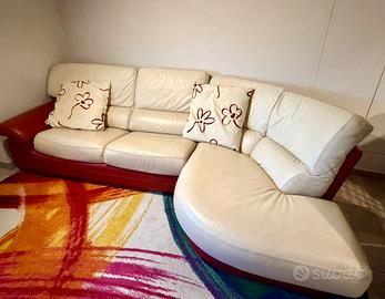 Divano letto in vera pelle