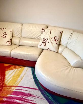 Divano letto in vera pelle