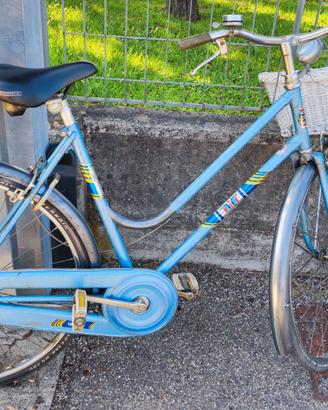 Bici donna classica con cestino e luci con dinamo